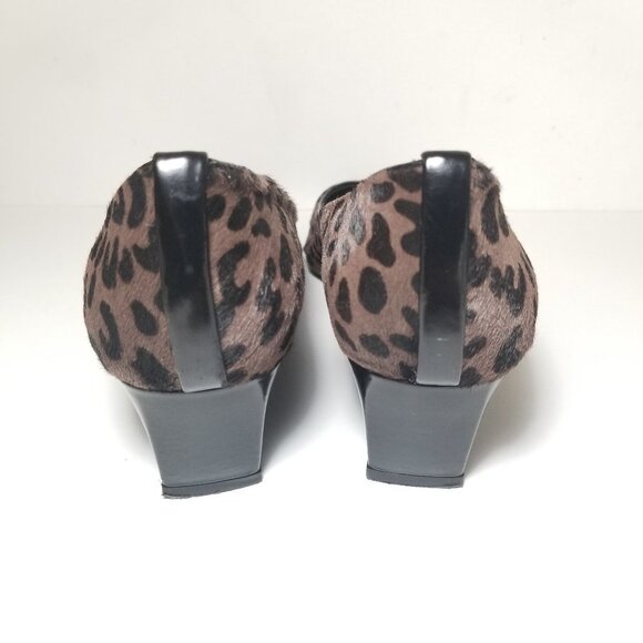 Stewart Weitzman Leopard Print Calf Skin Wedges - Picture 5 of 8